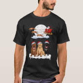 Santa Pitbull Reindeer Sleigh Christmas Pajama Dog T-Shirt (Vorderseite)