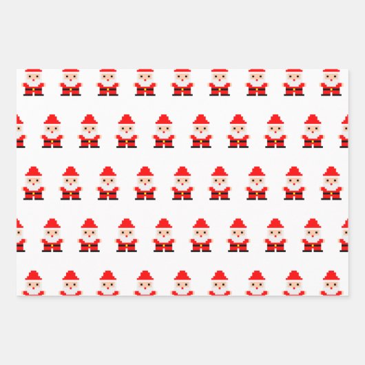 Santa Pixel Art 1 Geschenkpapier Set (Vorderseite 2)