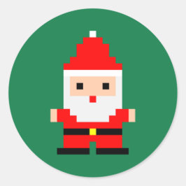 Santa Pixel Art 1 Runder Aufkleber