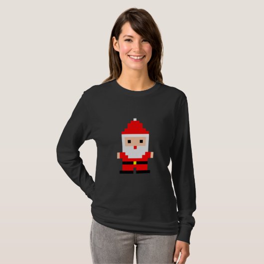 Santa Pixel Art 1 T-Shirt (Vorne ganz)