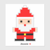 Santa Pixel Art 1 Vinyl-Aufkleber nach Maß geschni Aufkleber (Blatt)