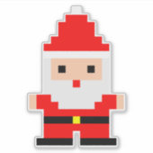 Santa Pixel Art 1 Vinyl-Aufkleber nach Maß geschni Aufkleber (Vorderseite)