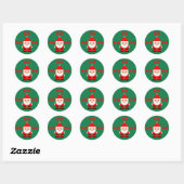 Santa Pixel Art 2 Runder Aufkleber (Blatt)
