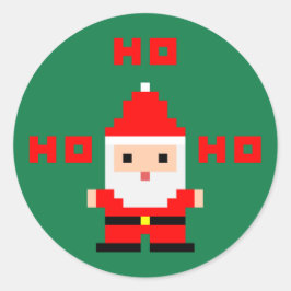 Santa Pixel Art 2 Runder Aufkleber