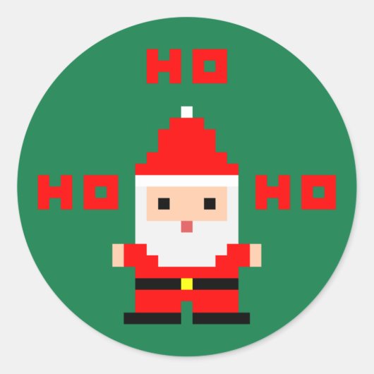 Santa Pixel Art 2 Runder Aufkleber (Vorderseite)