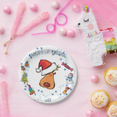 Santa Plate 1. Weihnachts Doodle Kunst Design Pappteller (Party)