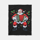 Santa Playing Accordion Funny Holiday Christmas Xm Fleecedecke (Vorderseite)