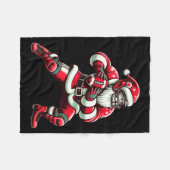 Santa Playing American Football Christmas Women Me Fleecedecke (Vorderseite (Horizontal))