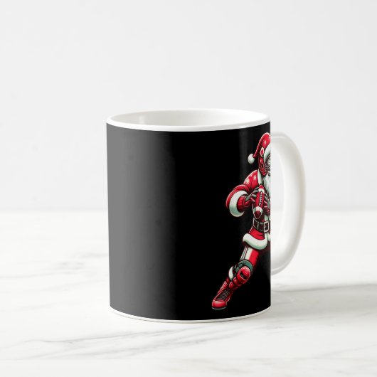 Santa Playing American Football Christmas Women Me Kaffeetasse (VorderseiteRechts)