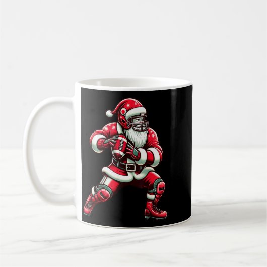 Santa Playing American Football Christmas Women Me Kaffeetasse (Links)