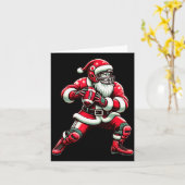 Santa Playing American Football Christmas Women Me Karte (Gelbe Blume)
