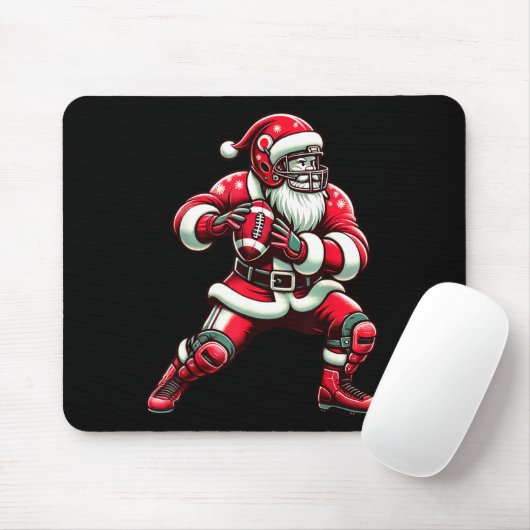 Santa Playing American Football Christmas Women Me Mousepad (Mit Mouse)