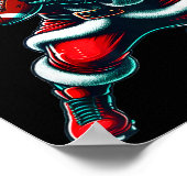 Santa Playing American Football Christmas Women Me Poster (Ecke)