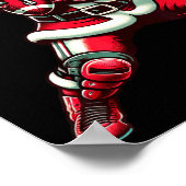 Santa Playing American Football Christmas Women Me Poster (Ecke)