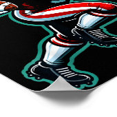 Santa Playing American Football Christmas Women Me Poster (Ecke)