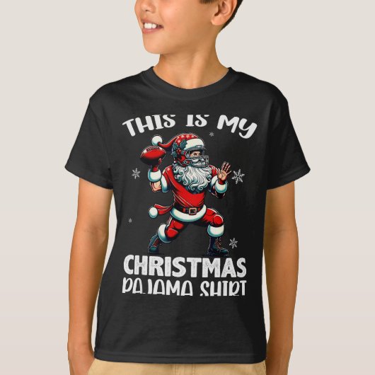 Santa Playing American Football, This Is My Christ T-Shirt (Vorderseite)