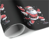 Santa Playing American Football Weihnachten Geschenkpapier (Rolleneckpunkt)