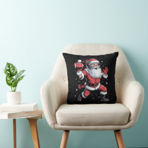 Santa Playing American Football Weihnachten Kissen