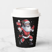 Santa Playing American Football Weihnachten Pappbecher (Vorderseite)