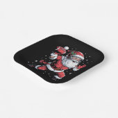 Santa Playing American Football Weihnachten Pappteller (Gewinkelt)