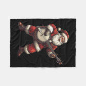 Santa Playing Banjo Funny Banjo Player Bluegr Chri Fleecedecke (Vorderseite (Horizontal))