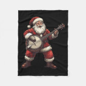 Santa Playing Banjo Funny Banjo Player Bluegr Chri Fleecedecke (Vorderseite)