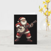 Santa Playing Banjo Funny Banjo Player Bluegr Chri Karte (Gelbe Blume)