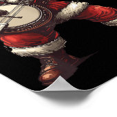 Santa Playing Banjo Funny Banjo Player Bluegr Chri Poster (Ecke)