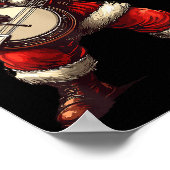 Santa Playing Banjo Funny Banjo Player Bluegr Chri Poster (Ecke)