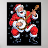 Santa Playing Banjo Funny Holiday Christmas Xmas P Poster (Vorne)