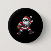 Santa Playing Baseball As Tcher Boys Kids Teens Ch Button (Vorderseite)