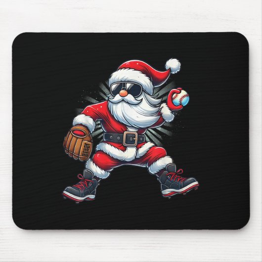Santa Playing Baseball As Tcher Boys Kids Teens Ch Mousepad (Vorne)