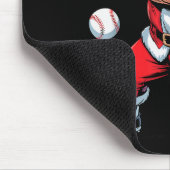 Santa Playing Baseball Funny Holiday Christmas Xma Mousepad (Ecke)