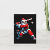 Santa Playing Baseball Men Boys Christmas Baseball Karte (Vorderseite)