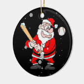 Santa Playing Baseball Pajama Shirt Baseball Keramik Ornament (Links)