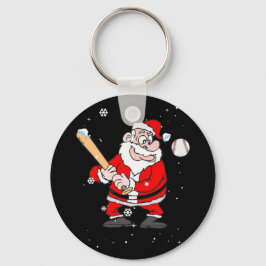 Santa Playing Baseball Pajama Shirt Baseball Schlüsselanhänger