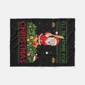 Santa Playing Baseball Ugly Xmas Sweater Style Chr Fleecedecke (Vorderseite (Horizontal))