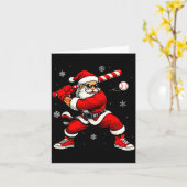 Santa Playing Baseball Xmas Funny Christmas Baseba Karte (Gelbe Blume)