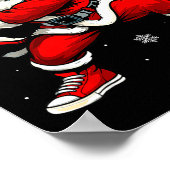 Santa Playing Baseball Xmas Funny Christmas Baseba Poster (Ecke)