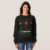 Santa Playing Baseball Xmas Geschenk Ugly Baseball Sweatshirt (Vorne ganz)