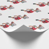 Santa Playing Basketball Weihnachten Sport Liebhab Geschenkpapier (Ecke)