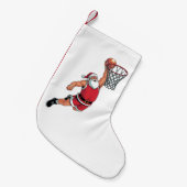 Santa Playing Basketball Weihnachten Sport Liebhab Kleiner Weihnachtsstrumpf (Vorderansicht (hängend))