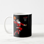 Santa Playing Basketball Xmas Funny Christmas Bask Kaffeetasse (Links)