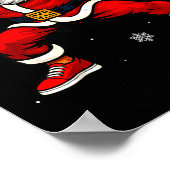 Santa Playing Ckleball Xmas Funny Christmas Ckleba Poster (Ecke)