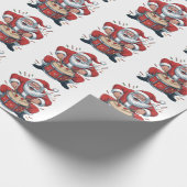Santa Playing Drums Christmas Drummer Xmas Geschenkpapier (Ecke)