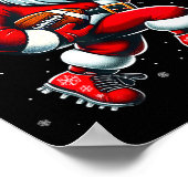 Santa Playing Football Men Boys Christmas Football Poster (Ecke)