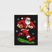 Santa Playing Football Xmas Funny Christmas Footba Karte (Gelbe Blume)