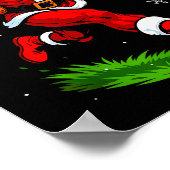 Santa Playing Football Xmas Funny Christmas Footba Poster (Ecke)