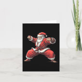 Santa Playing Funny Martial Arts Lover Weihnachten Karte (Vorderseite)