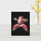 Santa Playing Funny Martial Arts Lover Weihnachten Karte (Gelbe Blume)